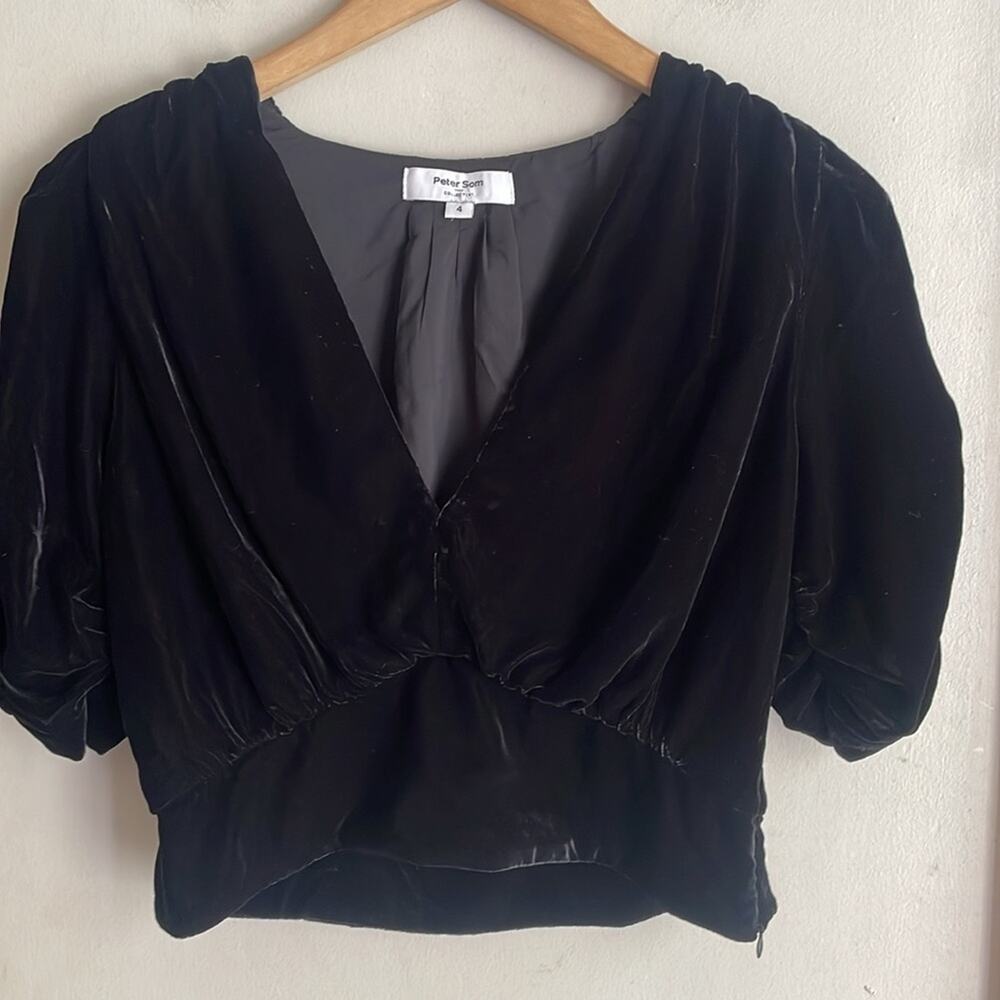 Peter Som Collective V-Neck Velvet Top - Picture 4 of 15